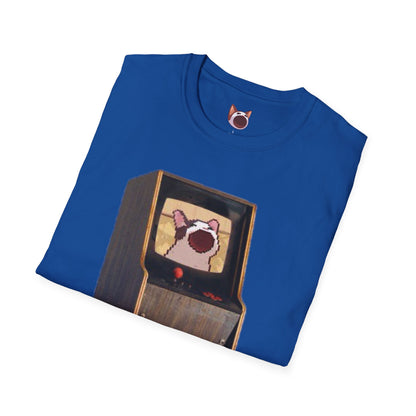 POPCAT Retro Arcade Unisex T-Shirt, Gamer Tee, Vintage Gaming Shirt, Gift for Gamers, Casual Wear