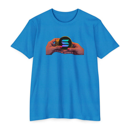 Solana Hands Unisex Jersey T-shirt, Graphic Tee, Trendy Apparel, Gift for Him/Her, Casual Wear, Perfect for Tech Lovers
