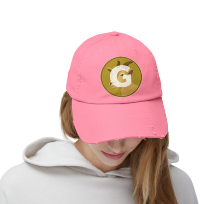 Goat Unisex Distressed Cap with G Logo, Casual Hat, Trendy Apparel, Gift for Him/Her, Summer Accessory, Sportswear