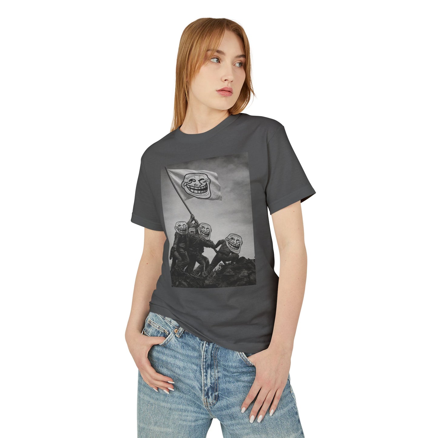 TROLL Funny Meme Heavyweight Tee, Casual Graphic T-Shirt, Unisex Humor Apparel, Perfect Gift for Friends, Streetwear Fashion