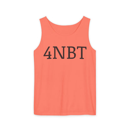 Unisex Garment-Dyed Tank Top with 4NBT Design, Summer Apparel, Casual Wear, Gift for Friends, Individual Expression Top