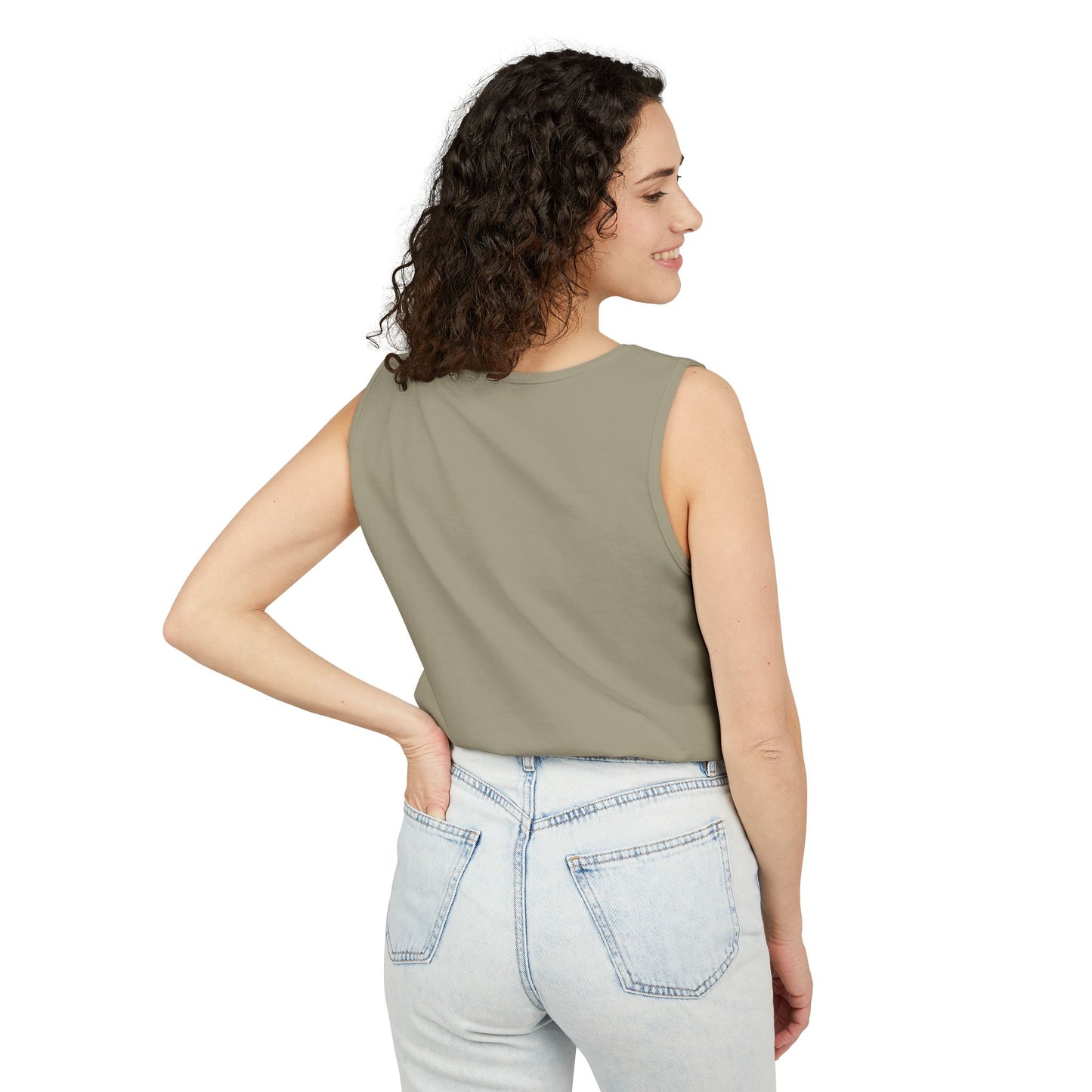 Unisex Garment-Dyed Tank Top with 4NBT Design, Summer Apparel, Casual Wear, Gift for Friends, Individual Expression Top