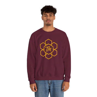 Trench Merch Stylish Honeycomb Crewneck Sweatshirt, Cozy Unisex Sweatshirt, Casual Fall Apparel, Gift for Honey Lovers, Trendy Weekend Wear