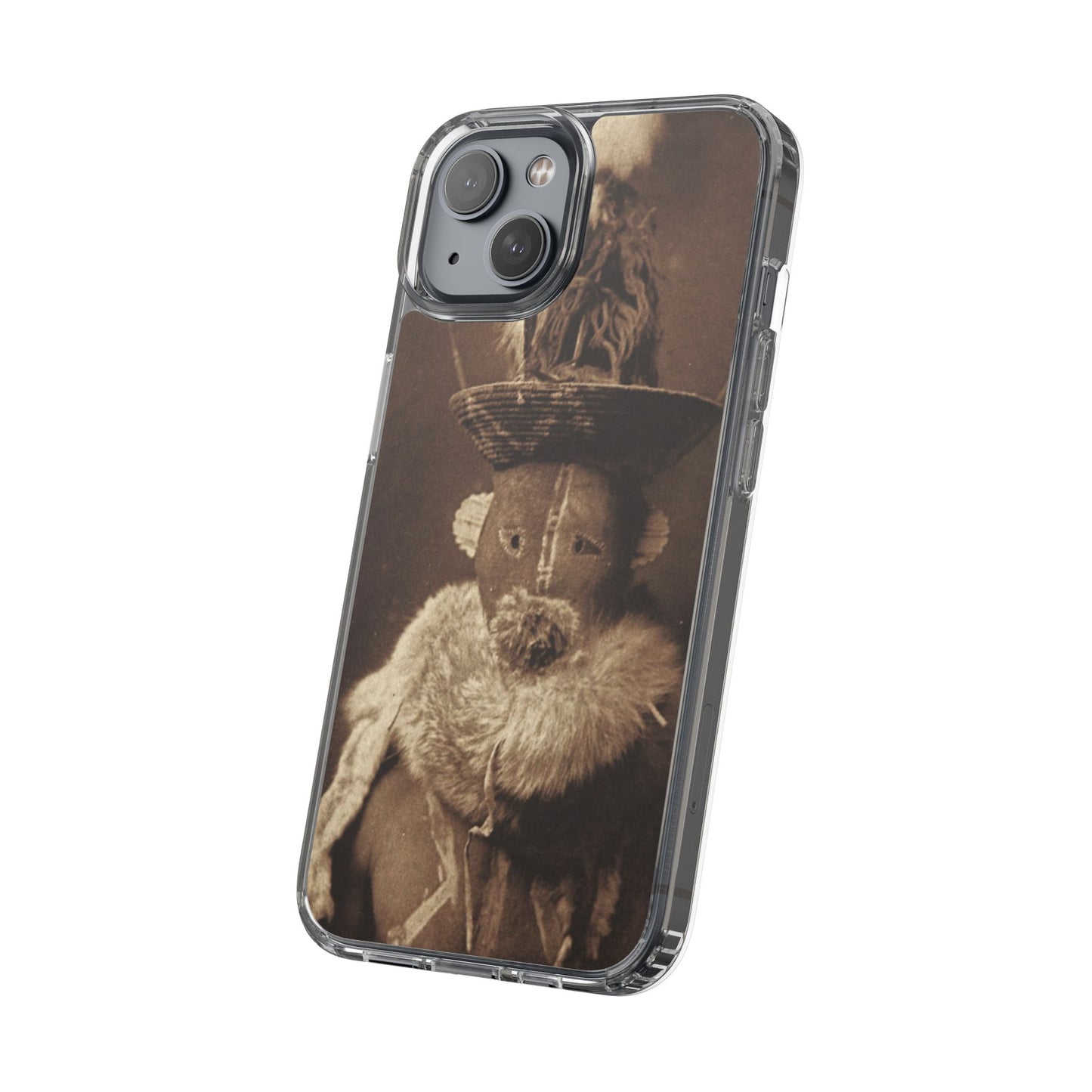 Yei Vintage Ethnic Clear Phone Case, Unique Phone Protector, Bohemian iPhone Case, Artistic Clear Cover, Cultural Phone Accessory