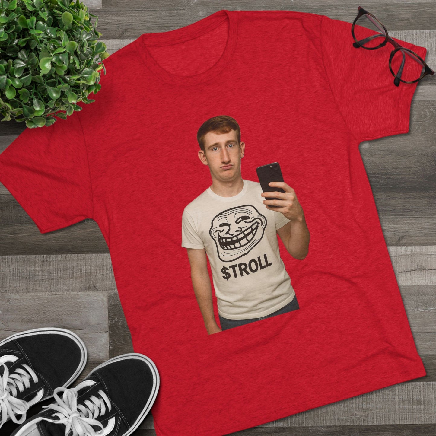 TROLL Unisex Tri-Blend Crew Tee | Funny Tee | Casual Wear | Gift for Friends | Trendy Shirt | Meme Apparel