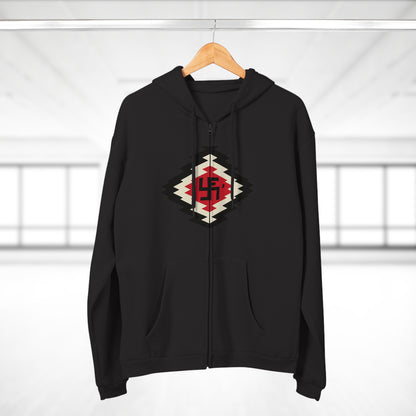 Yei Navajo Inspired Unisex Hooded Zip Sweatshirt, Cozy Layering, Gift for Him/Her, Fall/Winter Fashion, Boho Style, Casual Wear