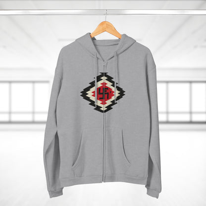 Yei Navajo Inspired Unisex Hooded Zip Sweatshirt, Cozy Layering, Gift for Him/Her, Fall/Winter Fashion, Boho Style, Casual Wear