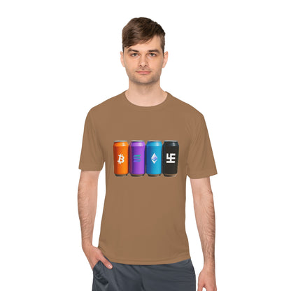 Swasticoin/Crypto Cans Unisex Moisture Wicking Tee, Perfect for Gamers, Crypto Enthusiasts, Gift for Tech Lovers, Casual Wear, Sports Shirt