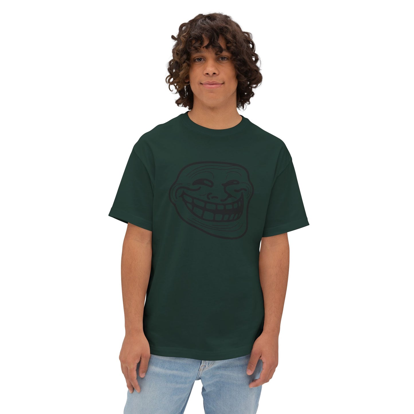 TROLL Funny Graphic Tee, Unisex Oversized Boxy Tee with Troll Face Design, Casual Wear, Gift for Friends, Humor Shirt, Comfortable Everyday Wear