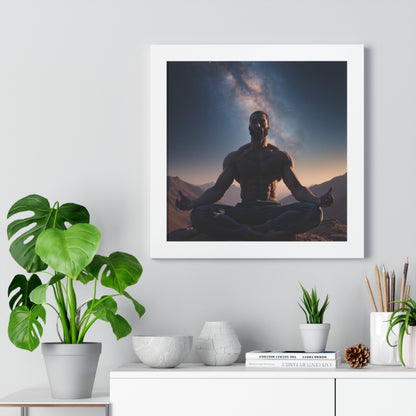 GIGA Meditation Framed Poster, Calm Art, Spiritual Wall Decor, Zen Home Decor, Fitness Motivation, Mindfulness Gift, Inspirational Art