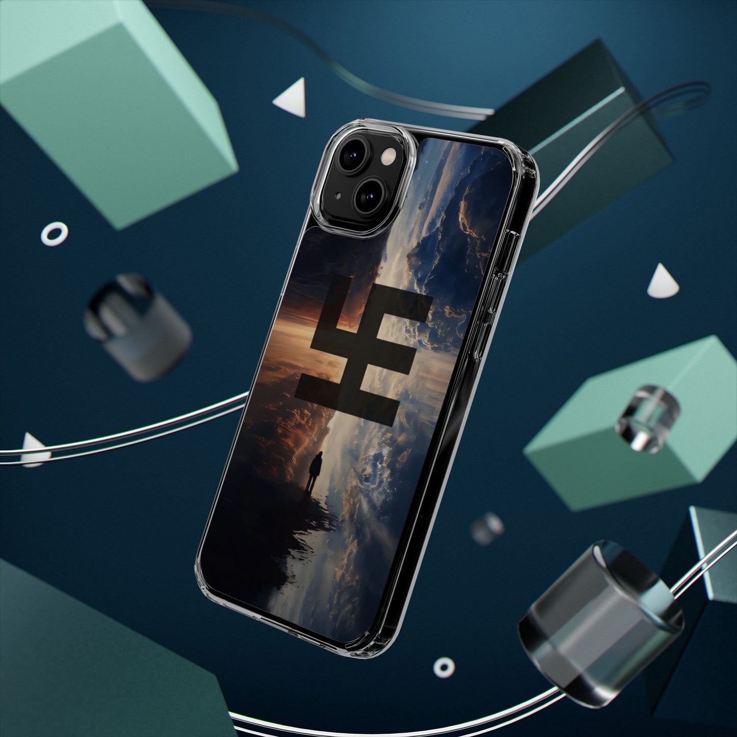 Swasticoin Nature-Themed Clear Phone Case, Unique Phone Cover with Scenic Design, Eco-Friendly Protection, Gift for Travelers, Custom Phone Accessory