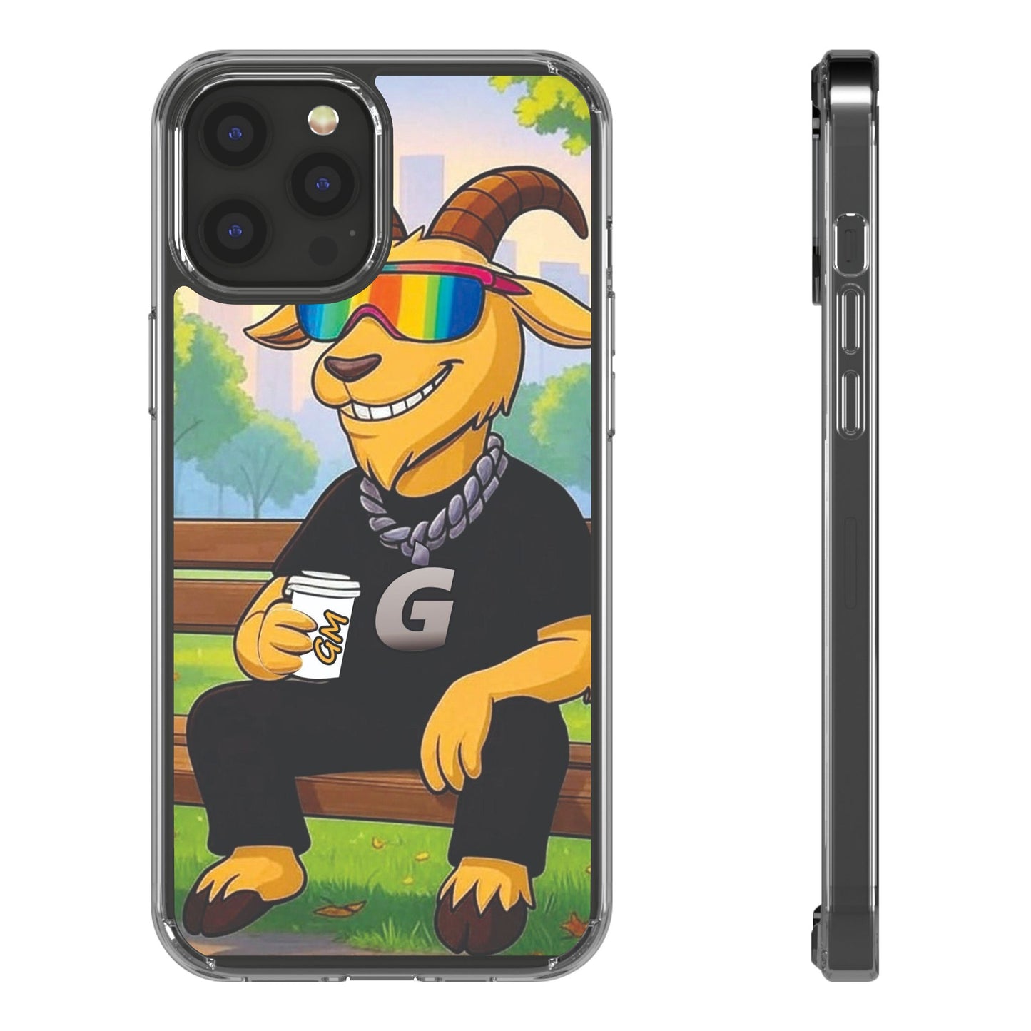 Vibrant Goat Clear Phone Case, Fun Smartphone Cover, Animal Lover Gift, Stylish Tech Accessory, Unique Phone Protection