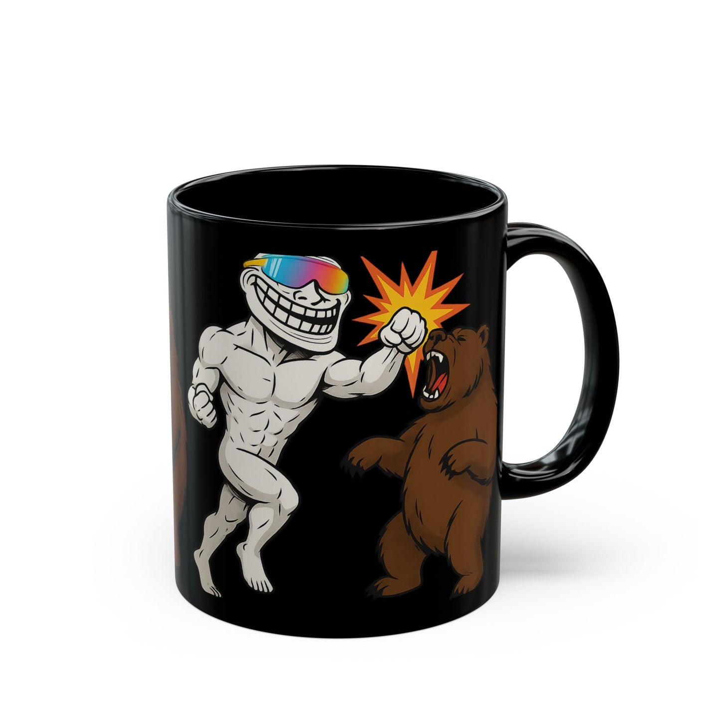 TROLL Bold Graphic Mug, Funny Coffee Cup, Unique Gift for Him, Cartoon Animal Art, Perfect for Birthdays