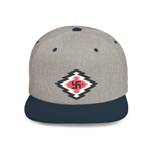 Ye-I Whirling Log. Trendy Flat Bill Snapback Cap with Geometric Design | Stylish Hats for Men & Women, Streetwear Accessory, Summer Fashion