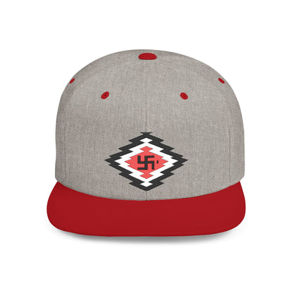 Ye-I Whirling Log. Trendy Flat Bill Snapback Cap with Geometric Design | Stylish Hats for Men & Women, Streetwear Accessory, Summer Fashion