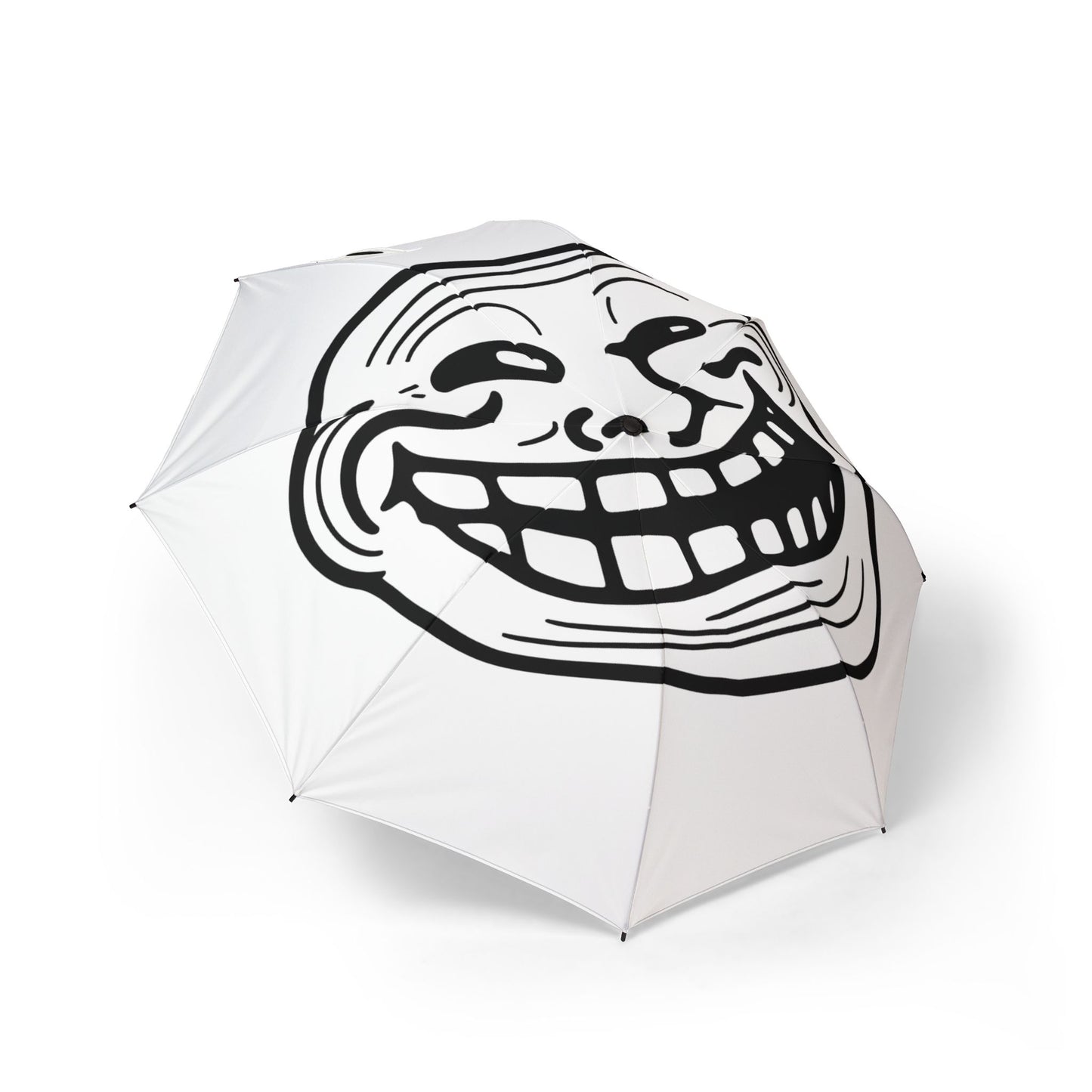 TROLL Face Umbrella | Funny Semi-Automatic Foldable Umbrella, Perfect Gift for Rainy Days, Joke Umbrella for Friends, Humorous Accessory