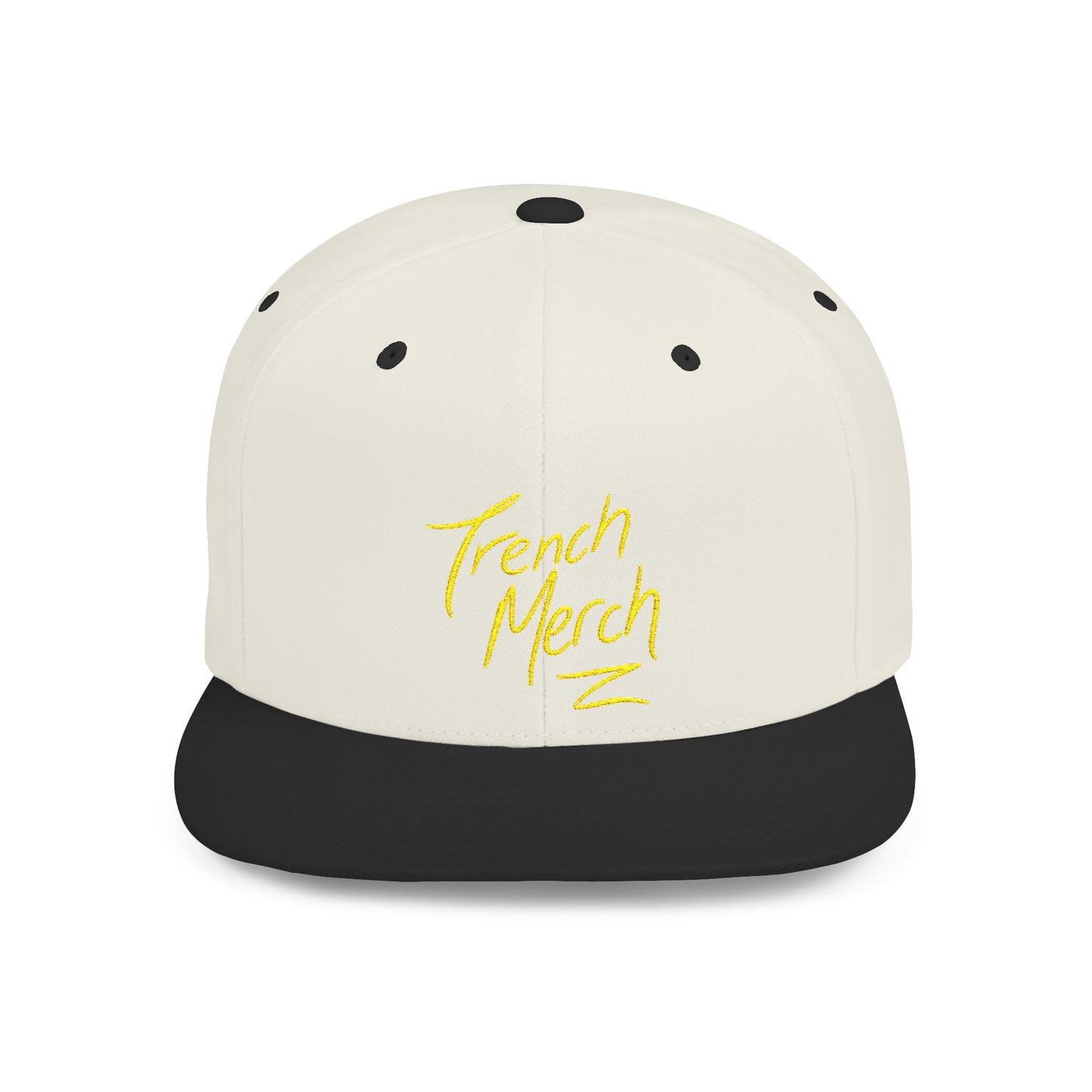 Trench Merch Trendy Flat Bill Snapback Hat, Cool Streetwear Cap for Casual Outings, Outdoor Events, Festivals, Unique Gift for Hip-Hop Fans
