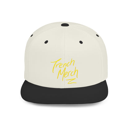 Trench Merch Trendy Flat Bill Snapback Hat, Cool Streetwear Cap for Casual Outings, Outdoor Events, Festivals, Unique Gift for Hip-Hop Fans
