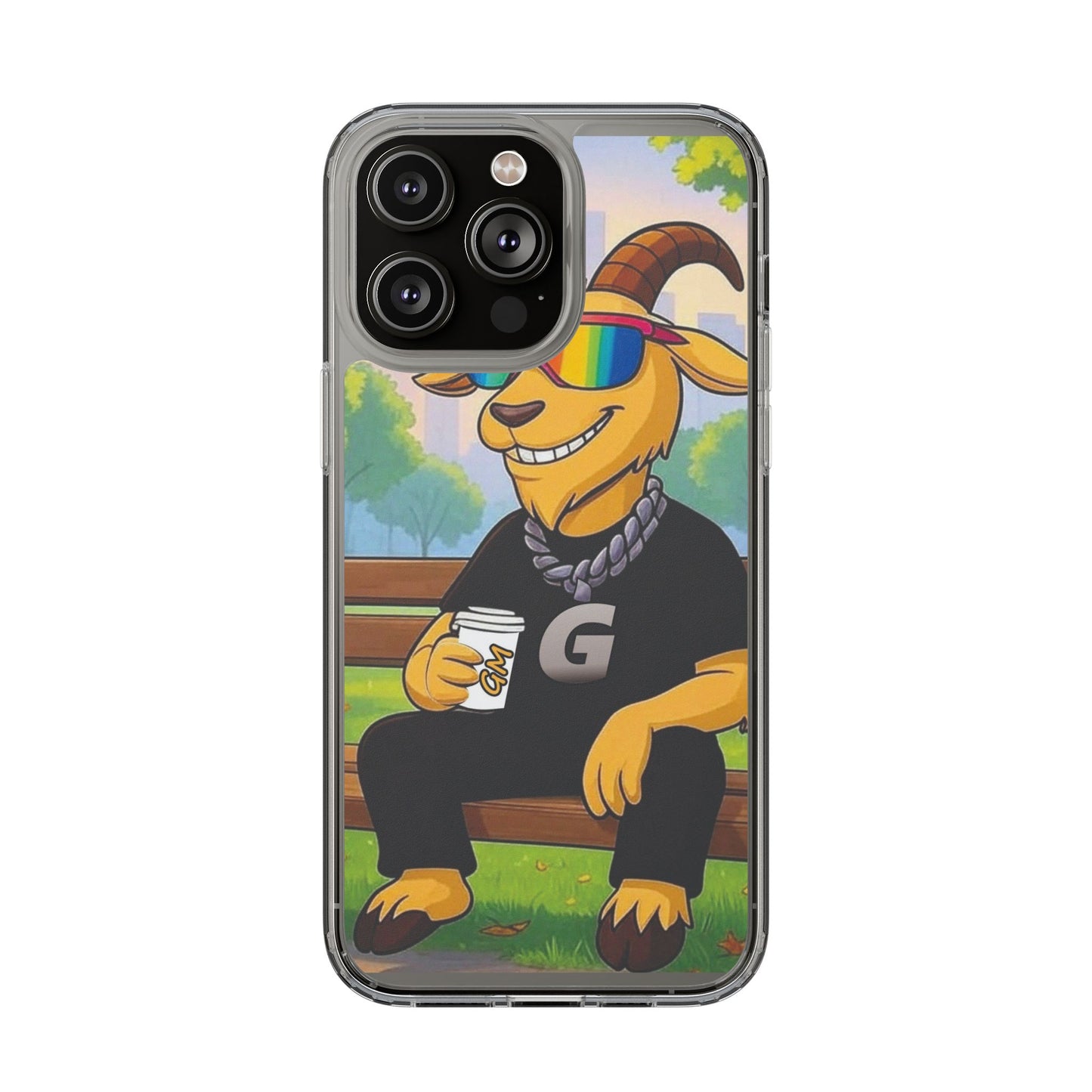 Vibrant Goat Clear Phone Case, Fun Smartphone Cover, Animal Lover Gift, Stylish Tech Accessory, Unique Phone Protection