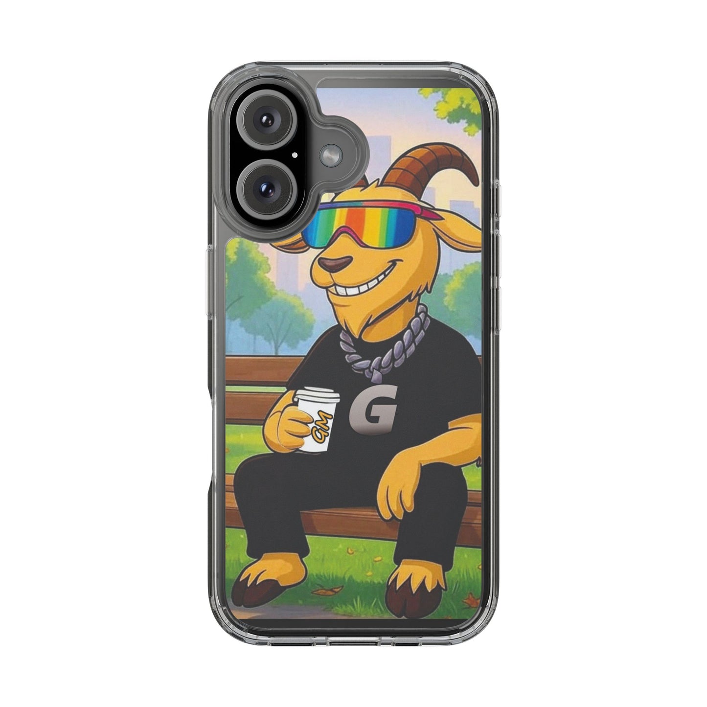 Vibrant Goat Clear Phone Case, Fun Smartphone Cover, Animal Lover Gift, Stylish Tech Accessory, Unique Phone Protection