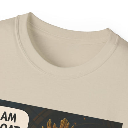 Goat Graphic Tee for Fans of Humor, Perfect Gift for Birthdays, Casual Wear, Geeky Apparel, I AM GOAT Theme