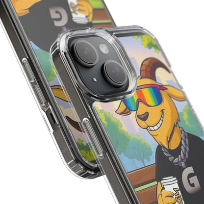 Vibrant Goat Clear Phone Case, Fun Smartphone Cover, Animal Lover Gift, Stylish Tech Accessory, Unique Phone Protection