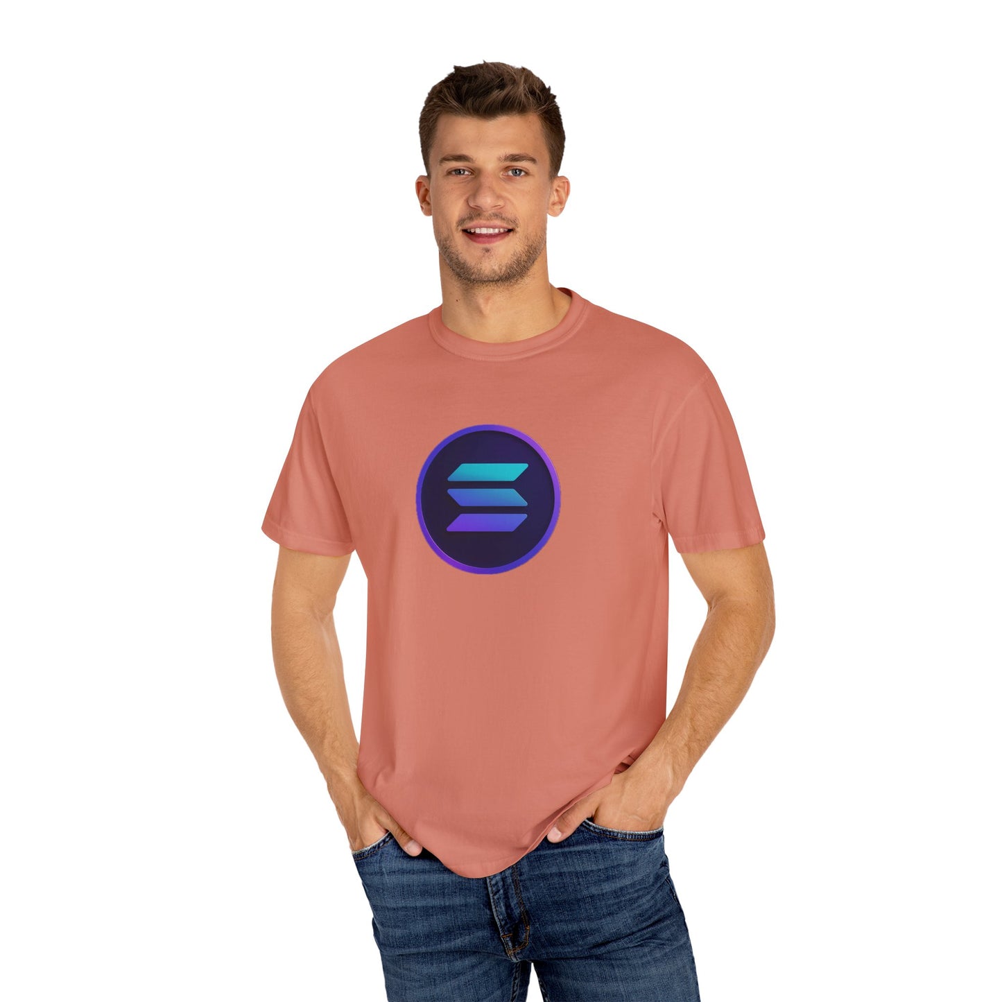 Solana Stylish Garment-Dyed T-Shirt with Colorful Logo, Trendy Graphic Tee, Casual Wear, Everyday Comfort, Perfect Gift Idea