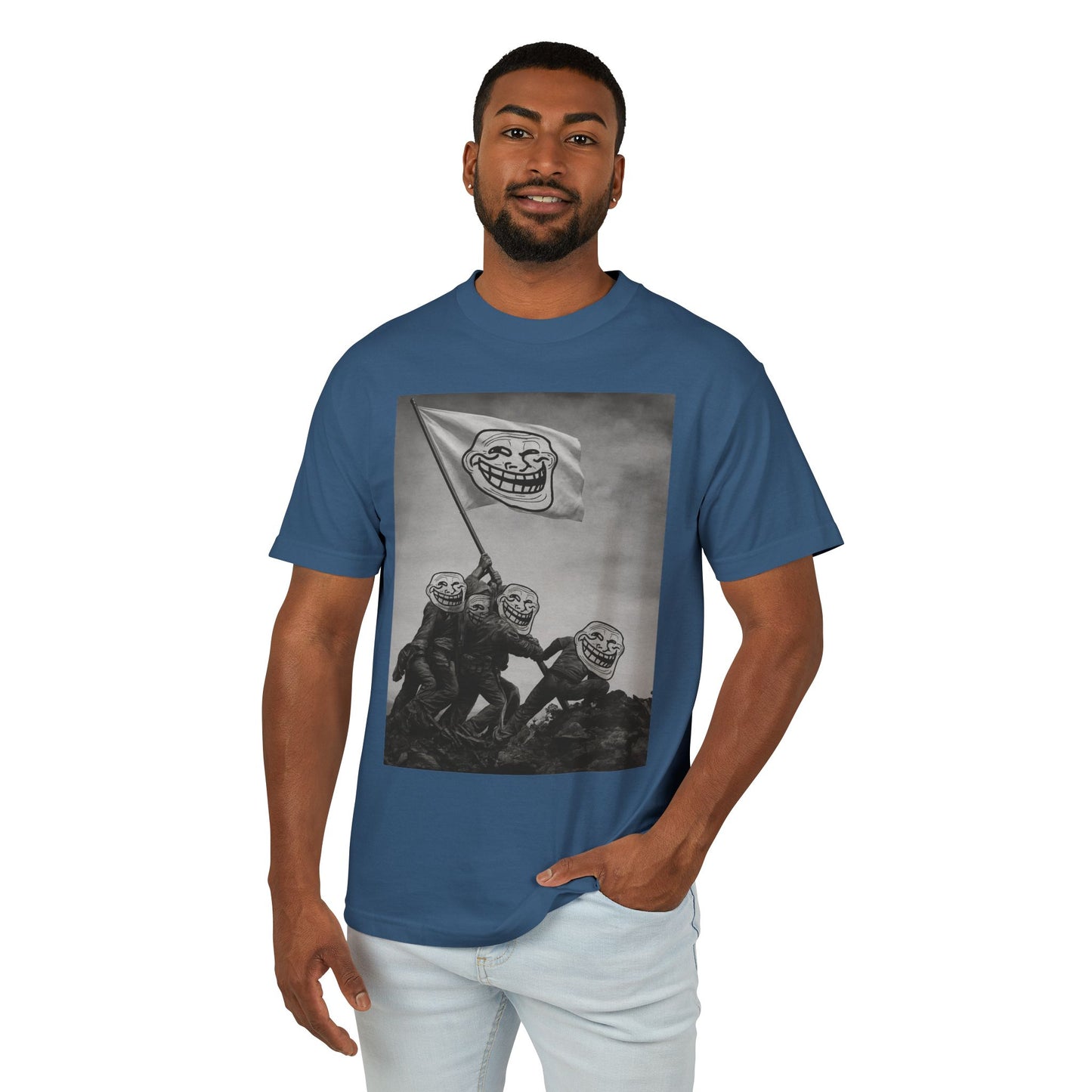 TROLL Funny Meme Heavyweight Tee, Casual Graphic T-Shirt, Unisex Humor Apparel, Perfect Gift for Friends, Streetwear Fashion