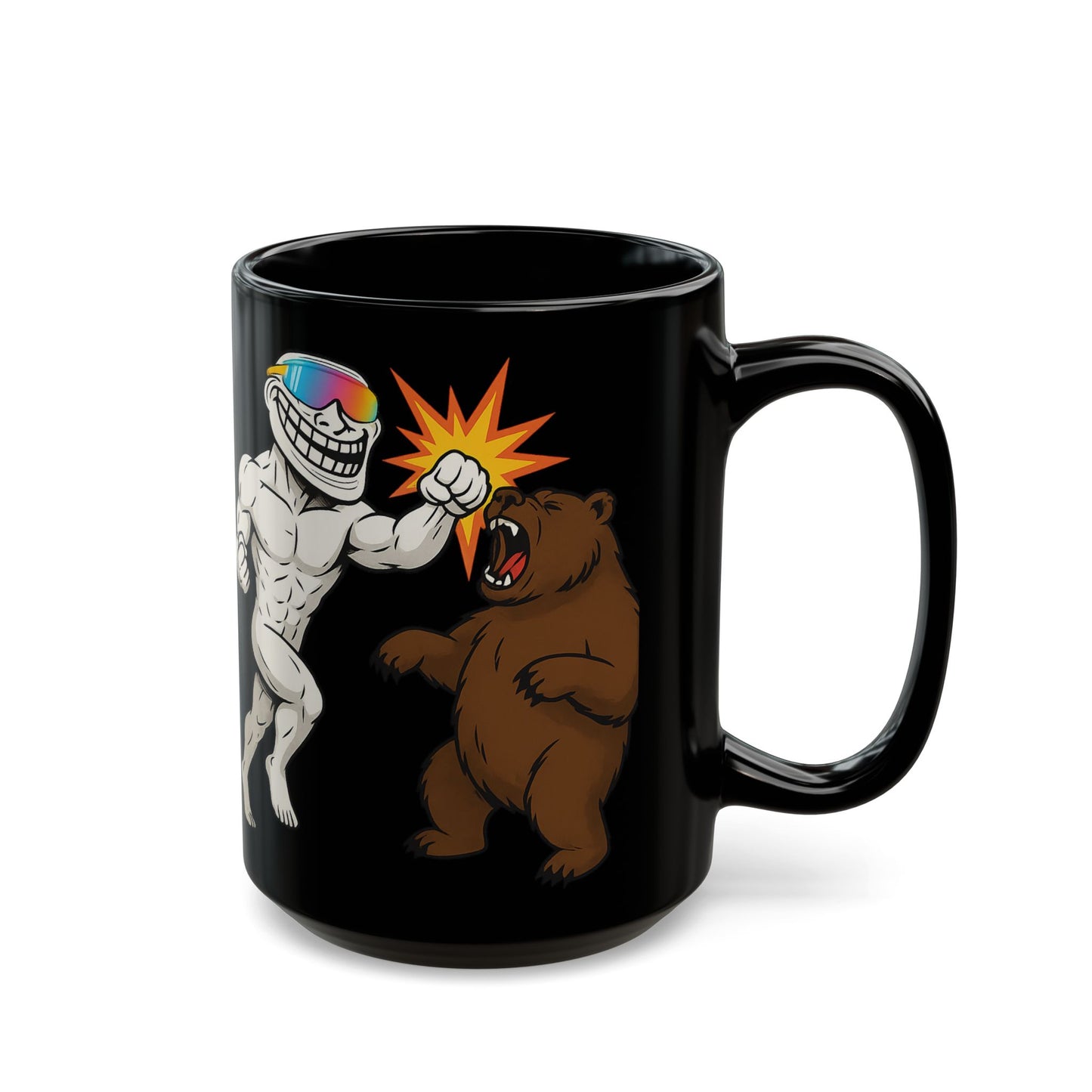TROLL Bold Graphic Mug, Funny Coffee Cup, Unique Gift for Him, Cartoon Animal Art, Perfect for Birthdays