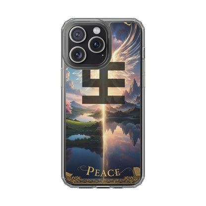 Swasticoin Peaceful Clear Phone Cases, Phone Accessories, Minimalist Design, Nature Lover Gifts, Transparent Phone Cover, Unique Art Case