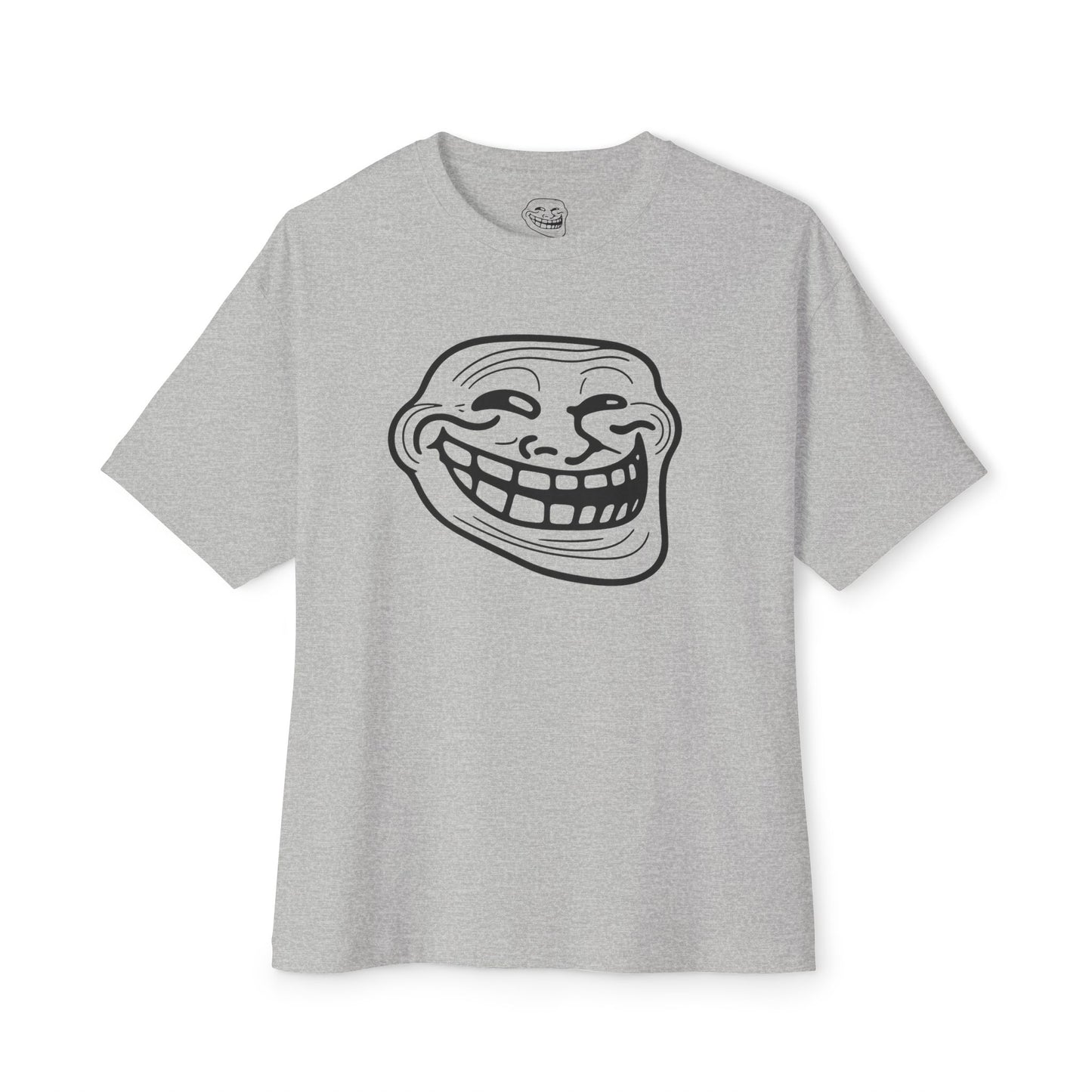 TROLL Funny Graphic Tee, Unisex Oversized Boxy Tee with Troll Face Design, Casual Wear, Gift for Friends, Humor Shirt, Comfortable Everyday Wear