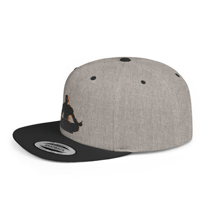 GIGA Zen Meditation Flat Bill Snapback Hat, Mindfulness Cap, Yoga Headwear, Gift for Him/Her, Casual Everyday Wear, Stylish Accessory
