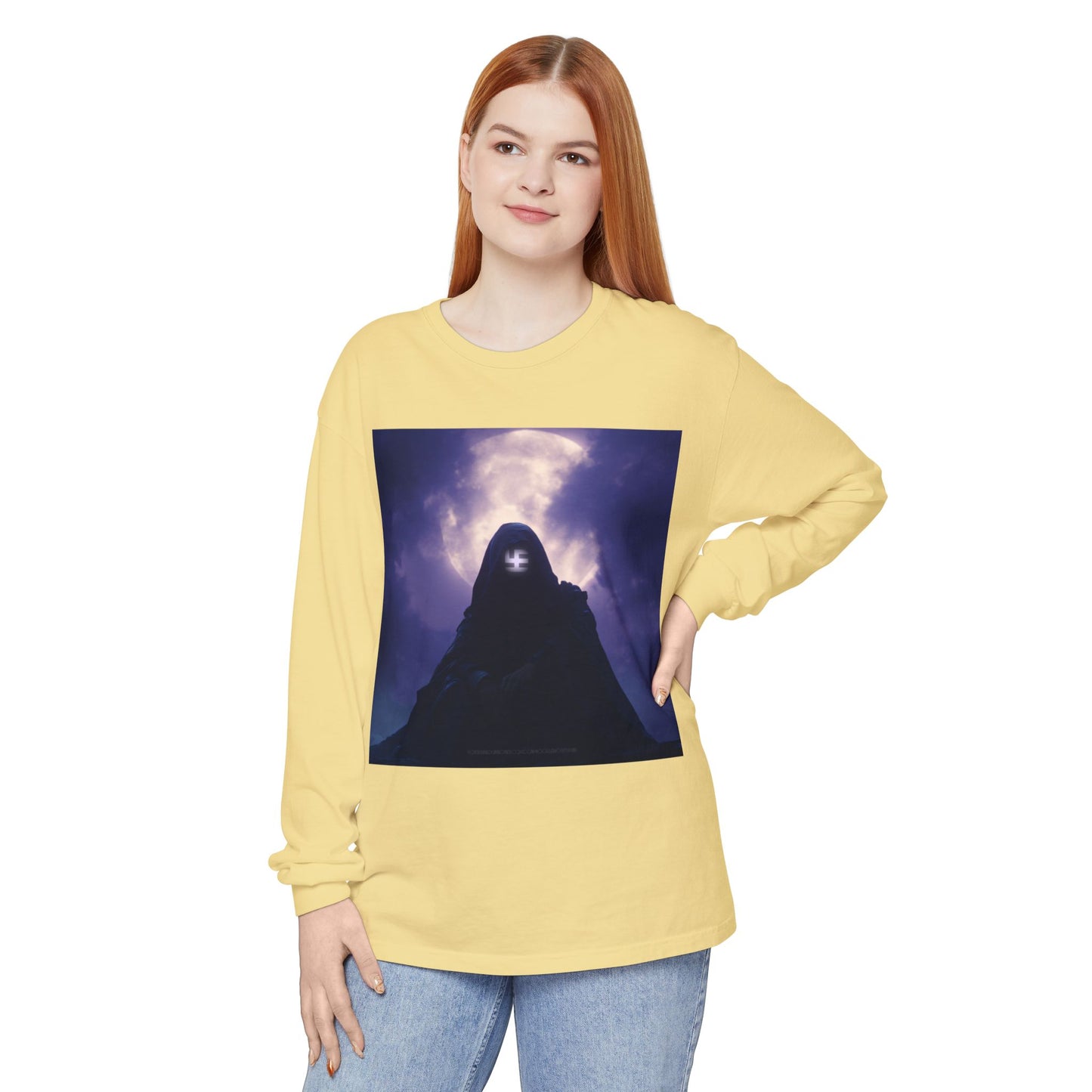 Swasticoin Mystical Mountain Long Sleeve T-Shirt | Unisex Graphic Tee, Trendy Layering Top, Casual Wear, Perfect Gift for Adventurers