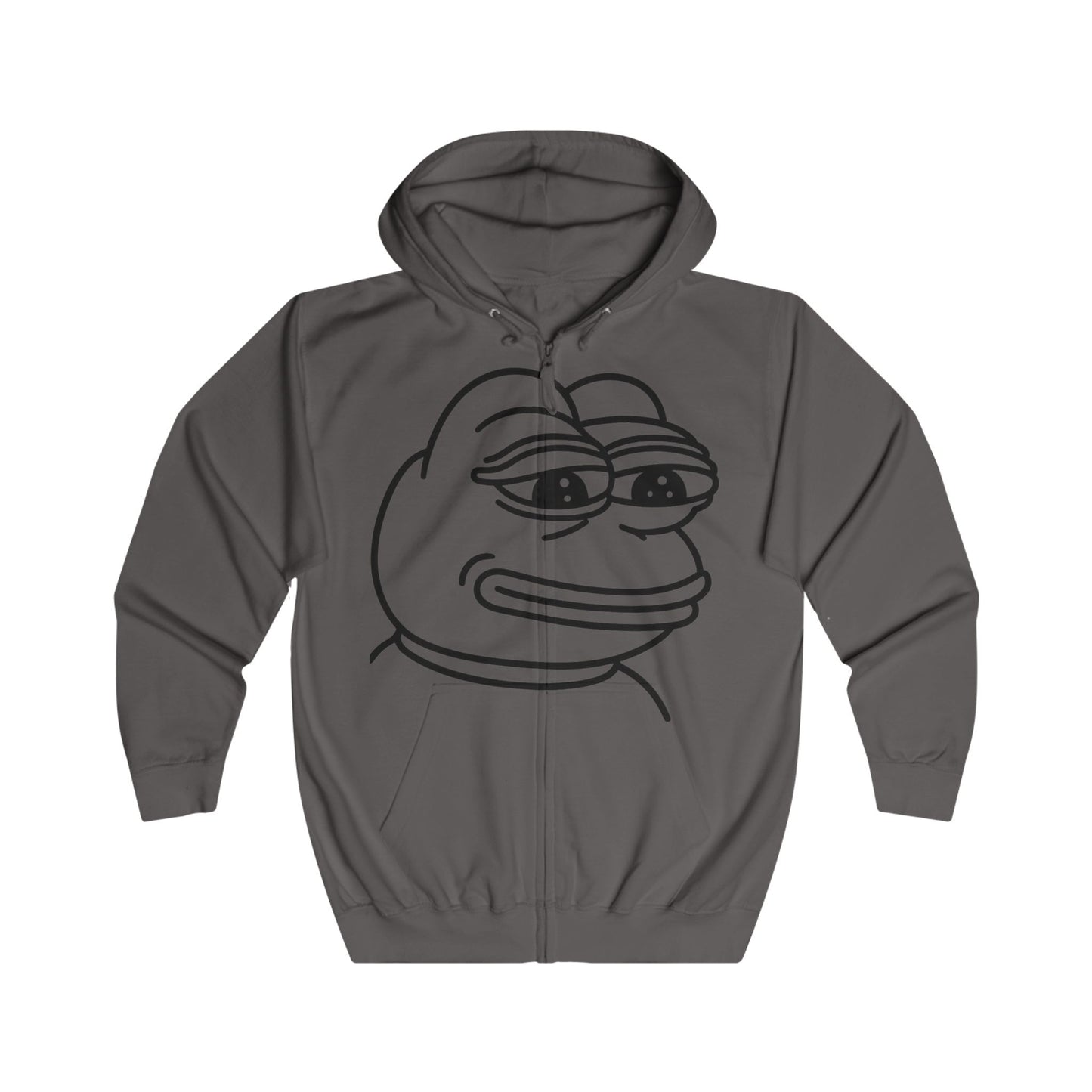Pepe the Frog Unisex Full Zip Hoodie, Casual Wear, Gift for Gamers, Cute Streetwear, Humor Apparel, Perfect for Chill Days