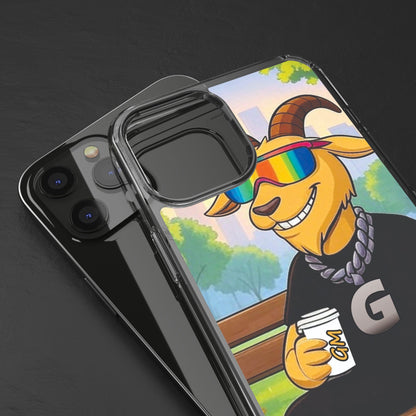 Vibrant Goat Clear Phone Case, Fun Smartphone Cover, Animal Lover Gift, Stylish Tech Accessory, Unique Phone Protection