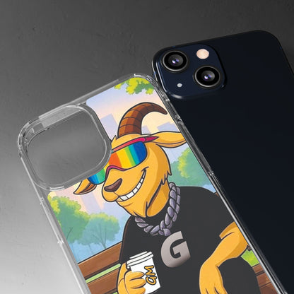 Vibrant Goat Clear Phone Case, Fun Smartphone Cover, Animal Lover Gift, Stylish Tech Accessory, Unique Phone Protection