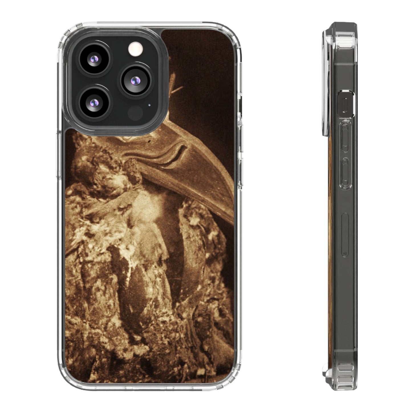 Yei Vintage Bird Design Clear Phone Case, Artistic Phone Accessories, Unique Gift for Nature Lovers, Eco-Friendly Tech Case, Stylish Protection
