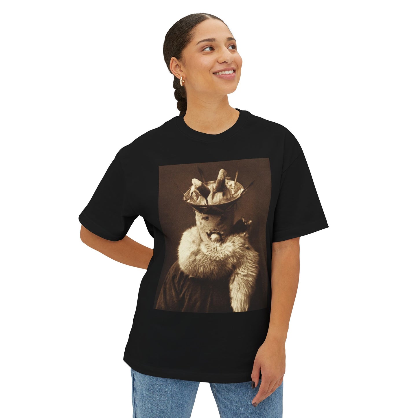 Yei Oversized Tee - Unique Gift, Casual Wear, Vintage Style, Cute Animal T-Shirt