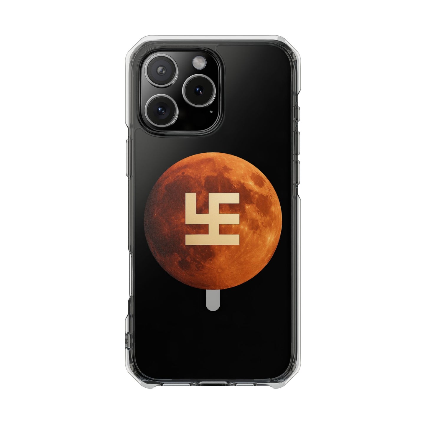 Swasticoin Magnetic Phone Case with Lunar Design, Unique Phone Accessory, Shockproof Clear Case, Stylish Phone Cover, Gift for Tech Lovers