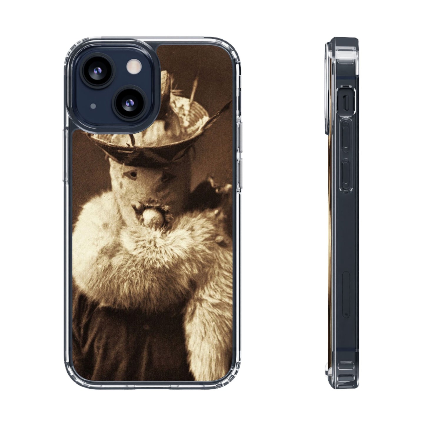 Yei Vintage Cat Photography Phone Case, Clear Cases, Unique Gift for Cat Lovers, Phone Accessory, Stylish Tech Gear, Animal Art