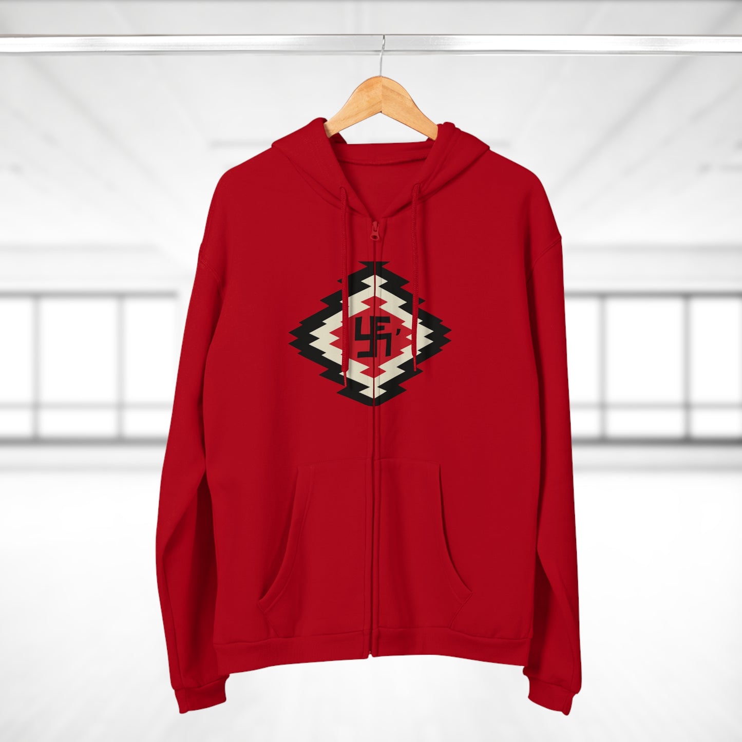 Yei Navajo Inspired Unisex Hooded Zip Sweatshirt, Cozy Layering, Gift for Him/Her, Fall/Winter Fashion, Boho Style, Casual Wear