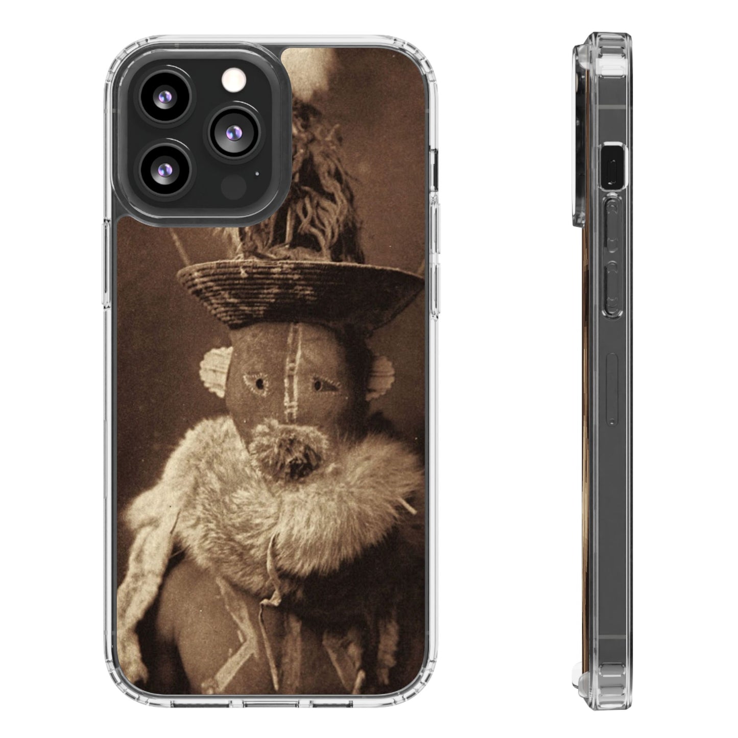 Yei Vintage Ethnic Clear Phone Case, Unique Phone Protector, Bohemian iPhone Case, Artistic Clear Cover, Cultural Phone Accessory