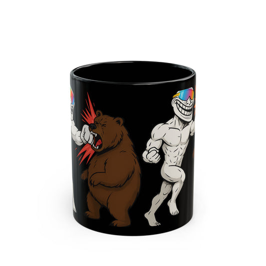 TROLL Bold Graphic Mug, Funny Coffee Cup, Unique Gift for Him, Cartoon Animal Art, Perfect for Birthdays
