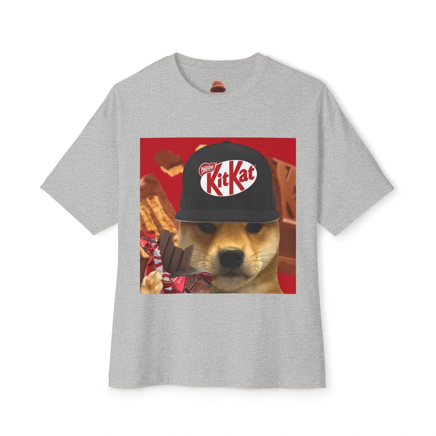 KitKat WIF Unisex Oversized Boxy Tee, Funny Dog Shirt, Food Lover Gift, Pet Lover Casual Tee, Cute Graphic Tee, Humor T-Shirt