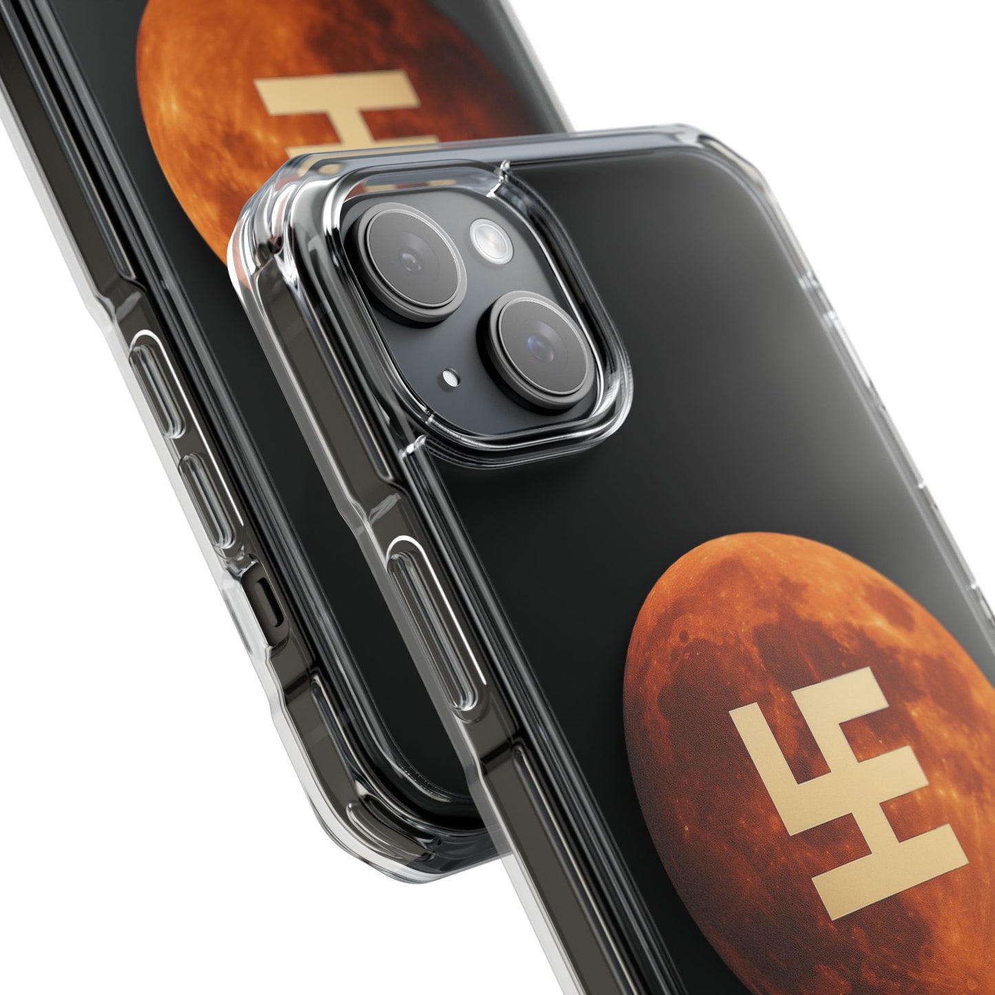 Swasticoin Magnetic Phone Case with Lunar Design, Unique Phone Accessory, Shockproof Clear Case, Stylish Phone Cover, Gift for Tech Lovers