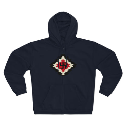 Yei Navajo Inspired Unisex Hooded Zip Sweatshirt, Cozy Layering, Gift for Him/Her, Fall/Winter Fashion, Boho Style, Casual Wear