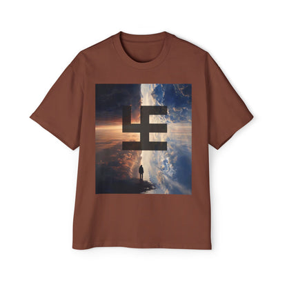 Swasticoin Men's Heavy Oversized Tee with Eye-Catching Design | Casual Wear, Graphic Tee, Street Style, Unisex Fashion, Gift Idea