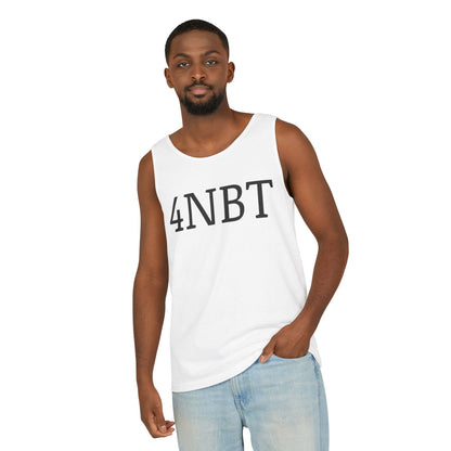 Unisex Garment-Dyed Tank Top with 4NBT Design, Summer Apparel, Casual Wear, Gift for Friends, Individual Expression Top