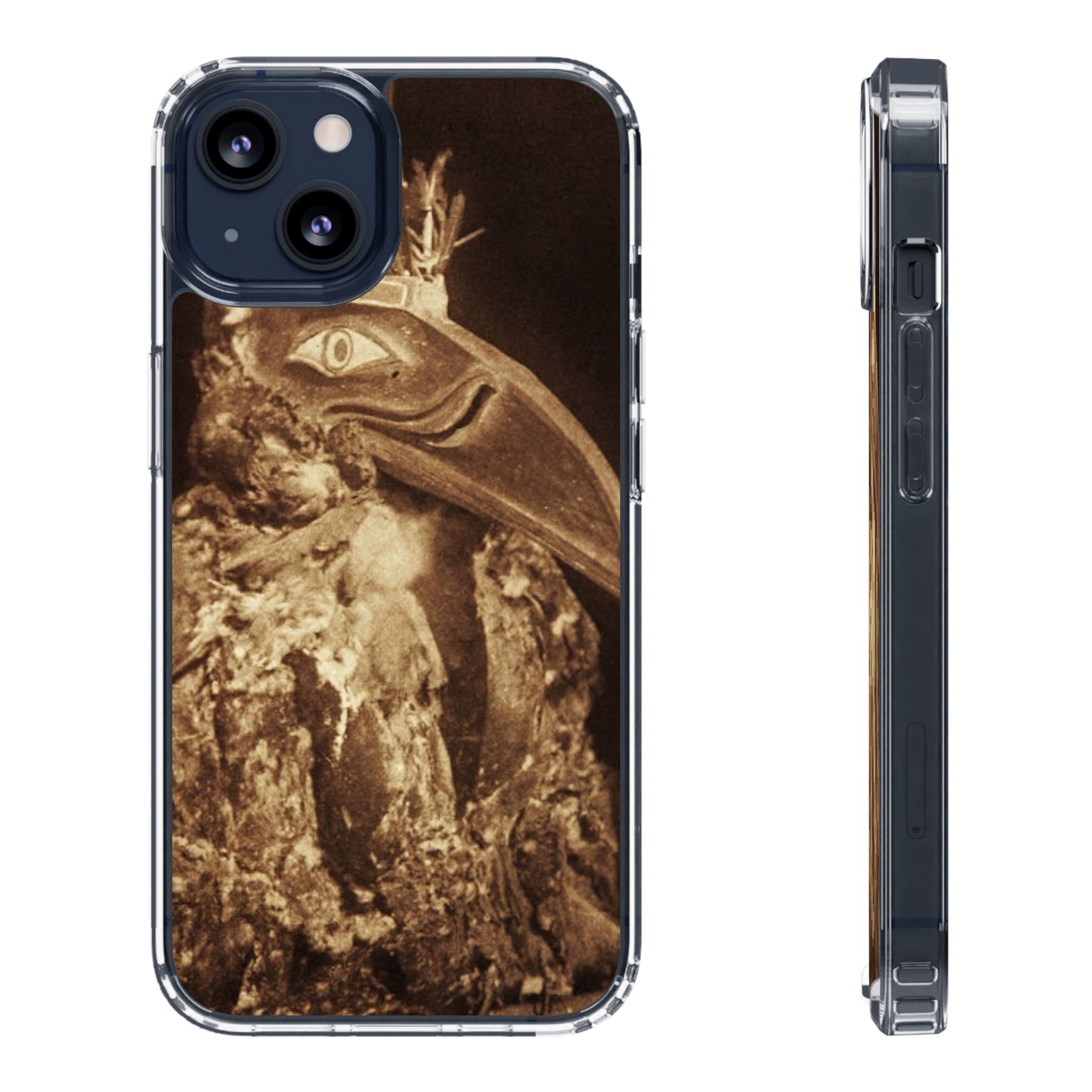 Yei Vintage Bird Design Clear Phone Case, Artistic Phone Accessories, Unique Gift for Nature Lovers, Eco-Friendly Tech Case, Stylish Protection