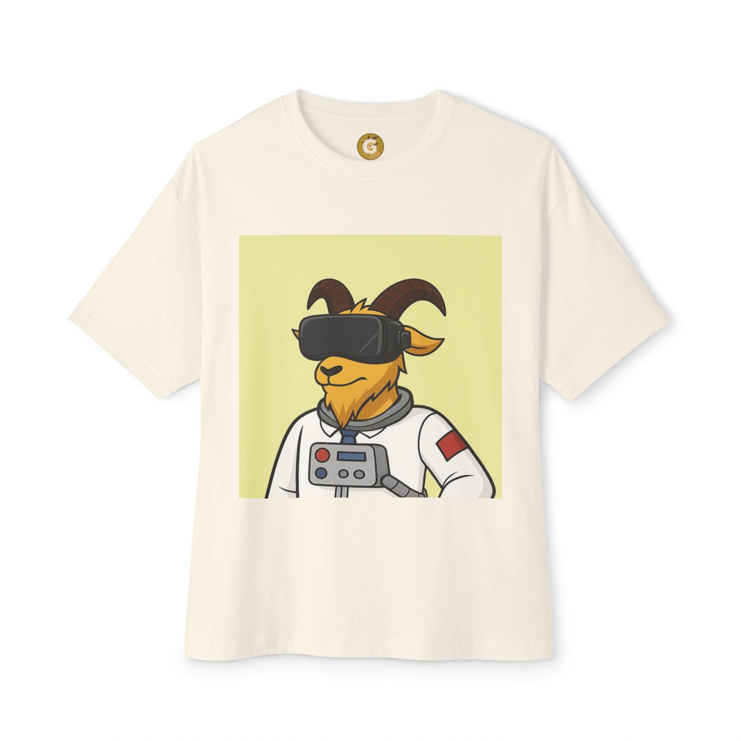 Astronaut Goat Unisex Oversized Tee, Fun Graphic Tee, Casual Wear, Summer Essentials, Gift for Gamers